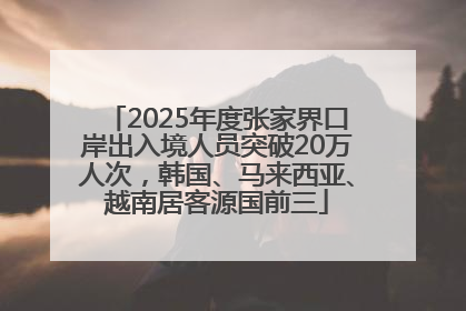 2025年度张家界口岸出入境人员突破20万人次，韩国、马来西亚、越南居客源国前三