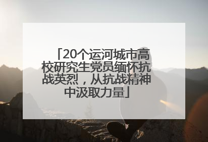 20个运河城市高校研究生党员缅怀抗战英烈，从抗战精神中汲取力量