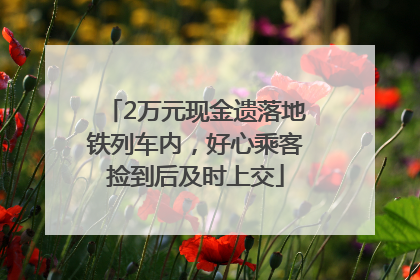 2万元现金遗落地铁列车内，好心乘客捡到后及时上交