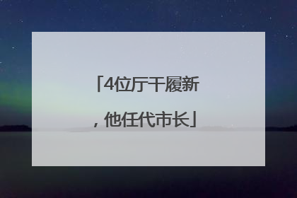 4位厅干履新，他任代市长